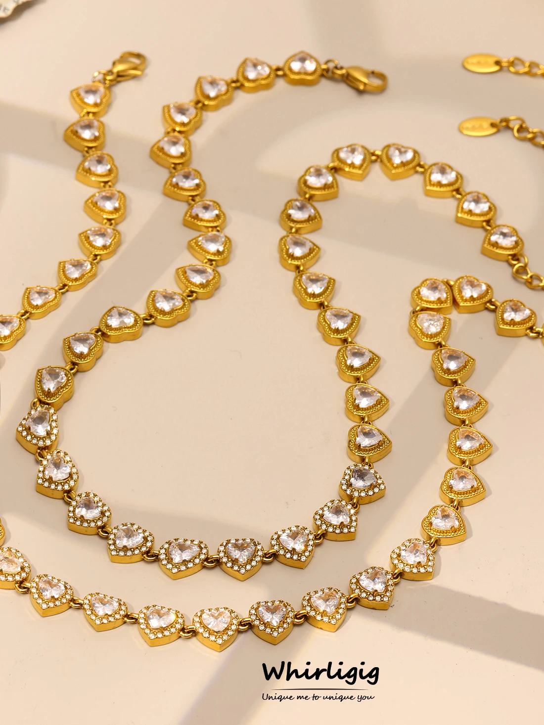 

Chic Stainless Steel Cuban Chain Necklace Bracelet for Women White Zircon Inlaid Luxury Charm Bangle Jewelry Gift