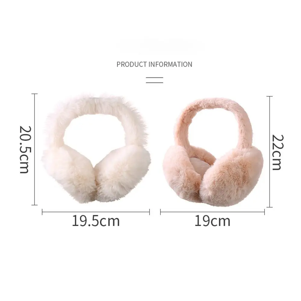 Fashion Warm Plush Ear Muffs Solid Color Foldable Thicken Ear Cover Cold Protection Soft Earflap Winter