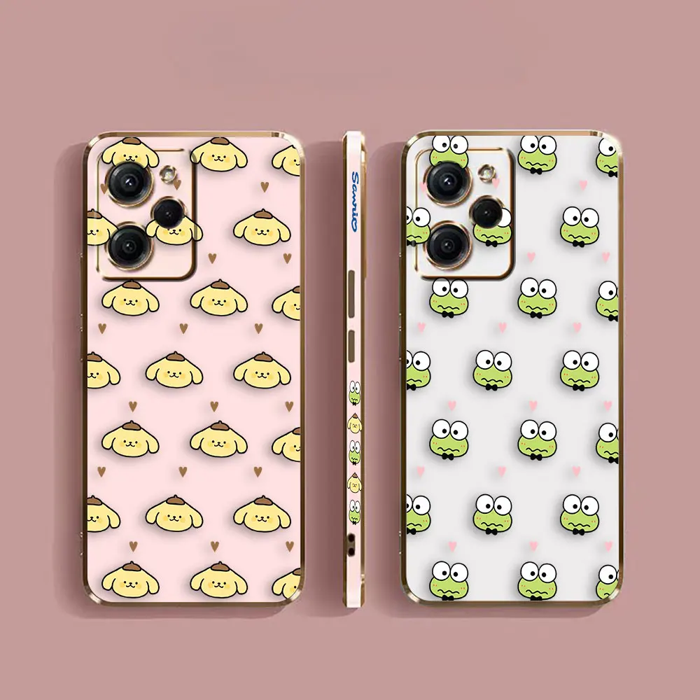 Cover Smooth E-TPU Phone Case Redmi NOTE 7 8 9 9S 9T 10 11 11S 12 12S 11T PRO PLUS 4G 5G Case P-Pompompurin Kero kero K-Keroppi