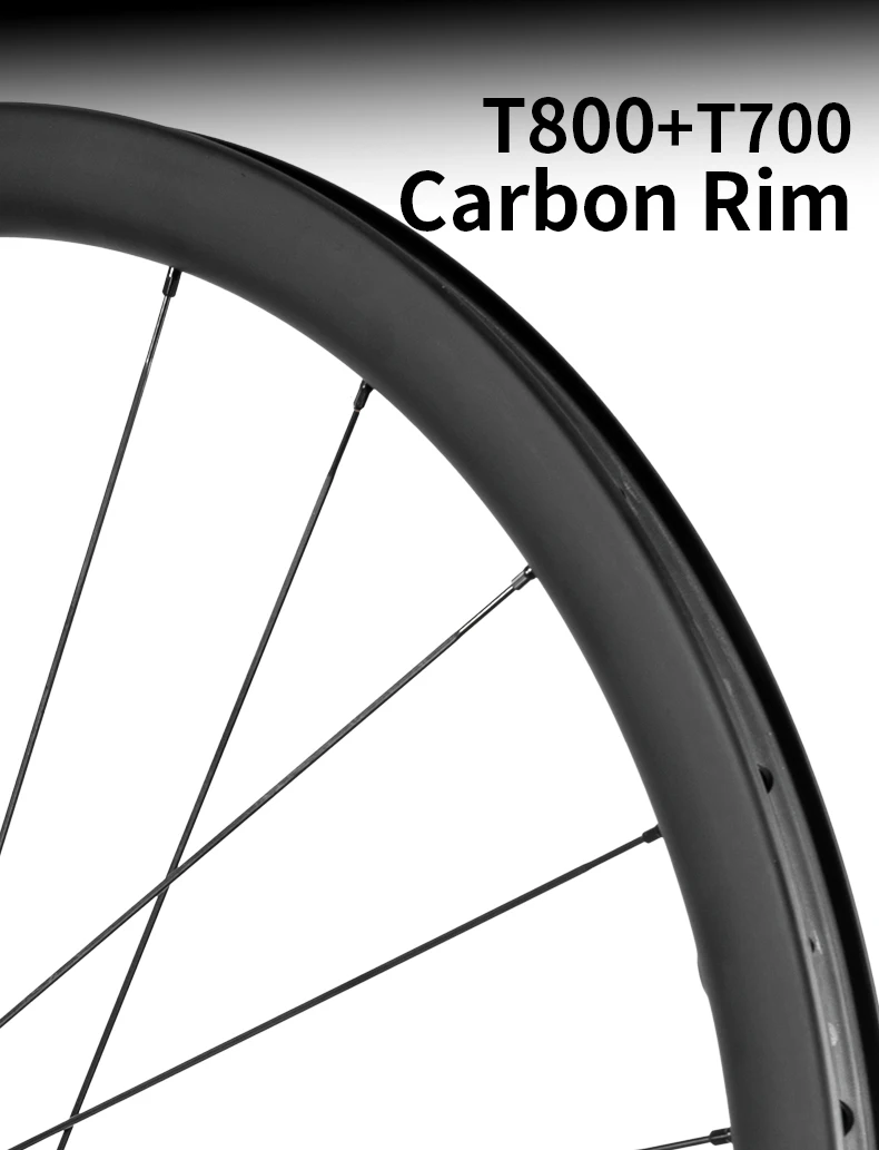 35mm 38mm 40mm 57mm 77 ROAD Carbon-Laufradsatz für Kletterfahrten Ohne Logo 700C Laufrad 12x100/12x142mm Gravel, Rennklasse Center Lock Scheibenbremse – Detail 6