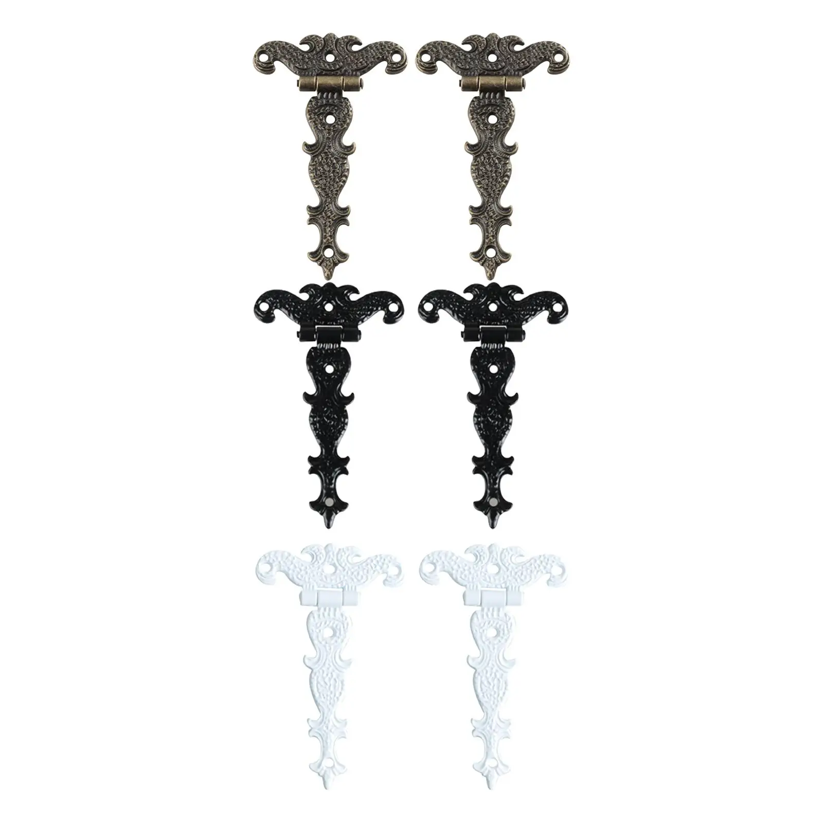 

2 Pieces Zinc Alloy Door Hinges Hardware Kit for Office Jewelry Box Door