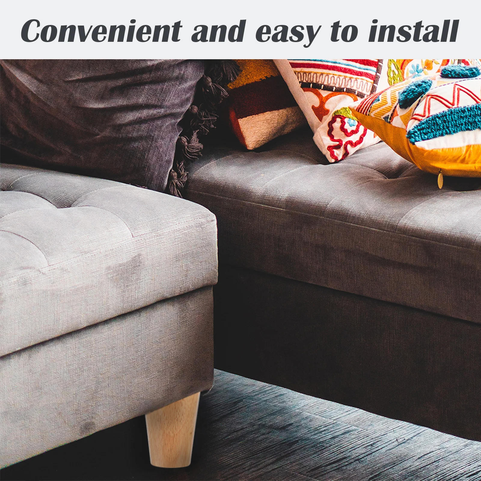 

4 set Solid Wood Furniture Legs 4 Sets Tapered Table Legs For Sofa Desk Cabinet Wood Feet Floor Protection Pads Included