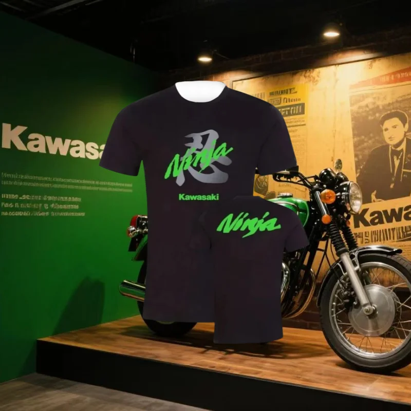 

2025 Summer New Men T Shirt Motorcycle Kawasaki 3D Printed Clothing Casual Loose T-shirt High Quality Short Sleeve Unisex Tops 8