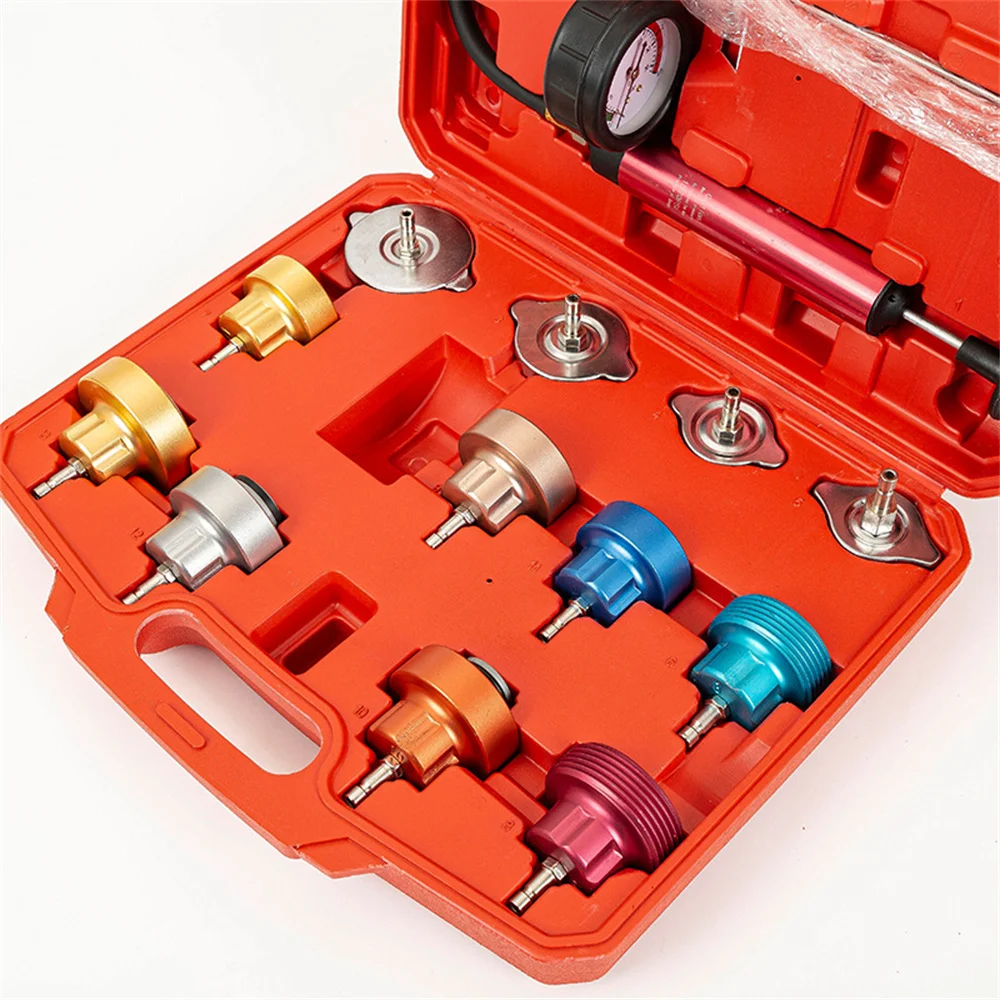 14 Pieces Of Water Tank Leak Detector, Automotive Cooling System Tester,  Repair Pressure Gauge,  Detection Tool