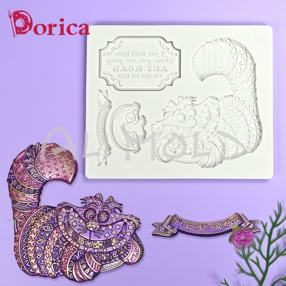 Cartoon Cat Design tłoczona kremówka silikonowe formy Sugarcraft ciasto czekoladowe formy DIY glina z żywicy Making narzędzia do dekoracji domu