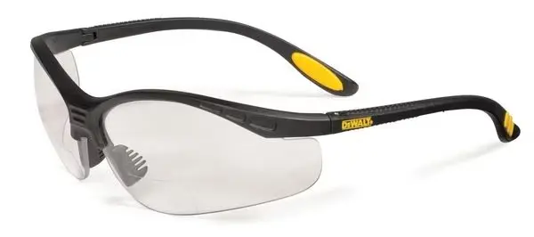 Reinforcer RX(TM) Reader Safety Glasses, Black Wraparound Frame, 3.0 Diopter, Clear Lens, Universal