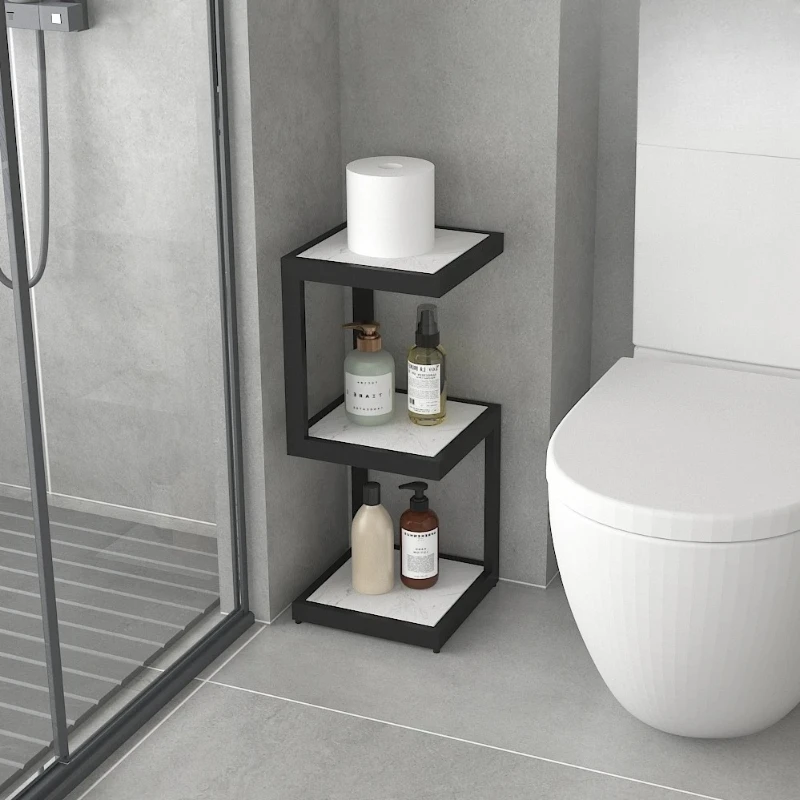 

‌Narrow Corner Bathroom Shelf - Triangular Organizer for Toiletries & Cleaning Supplies, Multi-Purpose Storage