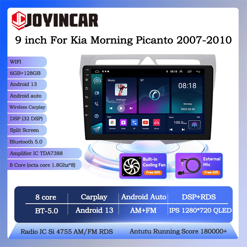 

Joyincar Android 13 2 Din Carplay Car Radio For Kia Morning Picanto 2007 2010 Stereo Multimedia Video DSP Player Navigation GPS