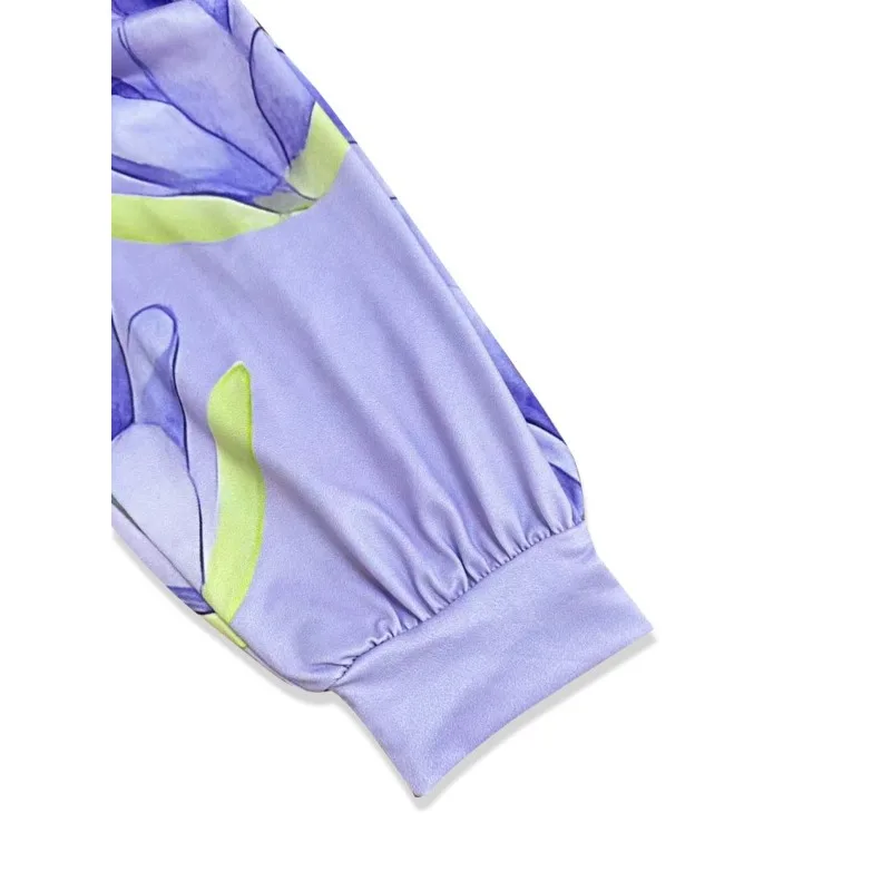 بذلة صيفية جديدة بحزام مطبوع على الطراز الأوروبي والأمريكي #5