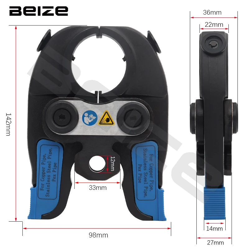 PEX Stainless Steel Tube Crimping Tool, Plumbing Universal Jaws with TH/V/U/M/VAU Dies for Pipe Clamping Cable Crimping Tools