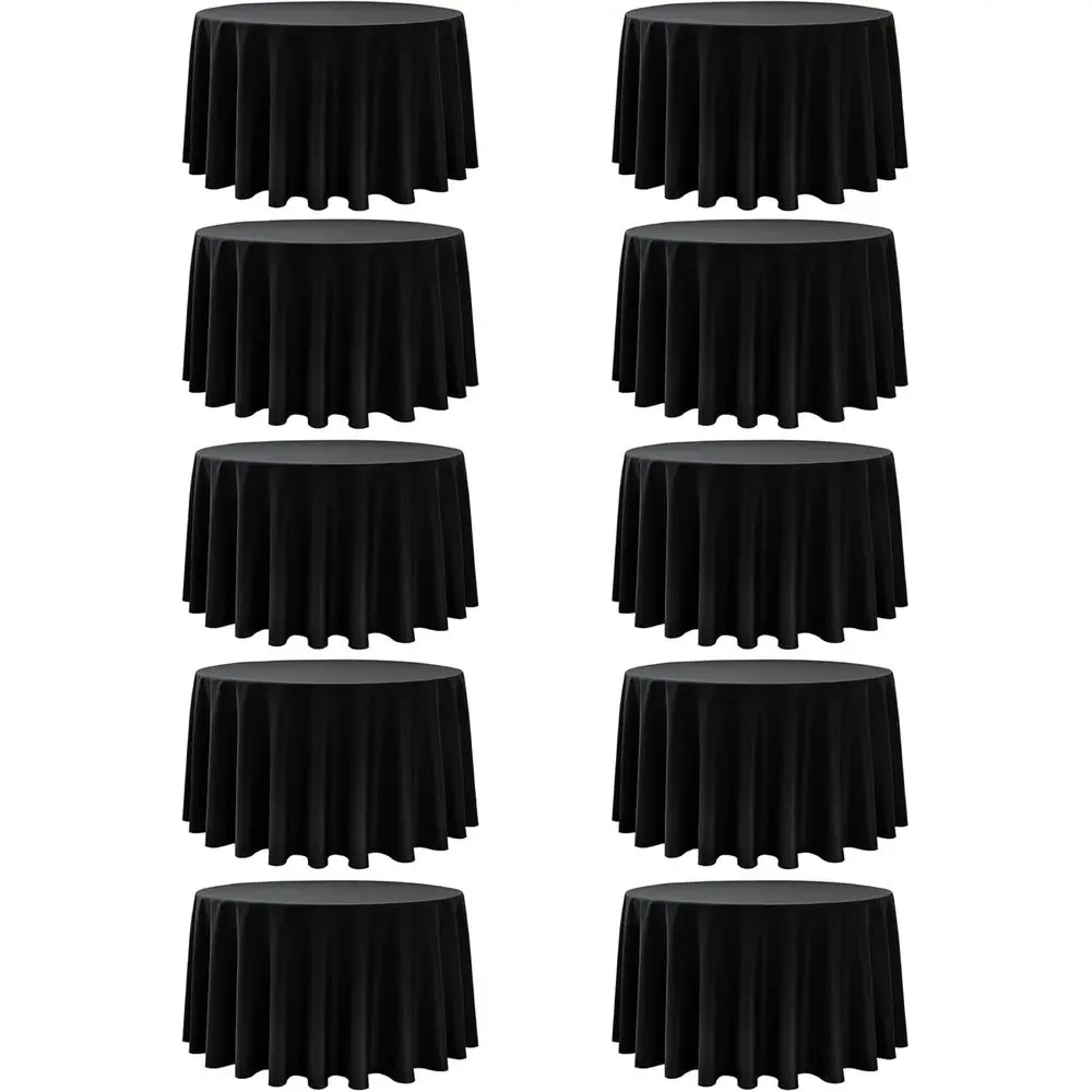 

Набор из 10 черных круглых скатертей, 108 дюймов, из грязеотталкивающего полиэстера, для круглых столов диаметром 4-5 т (футов) - моющиеся чехлы для столов или для свадеб