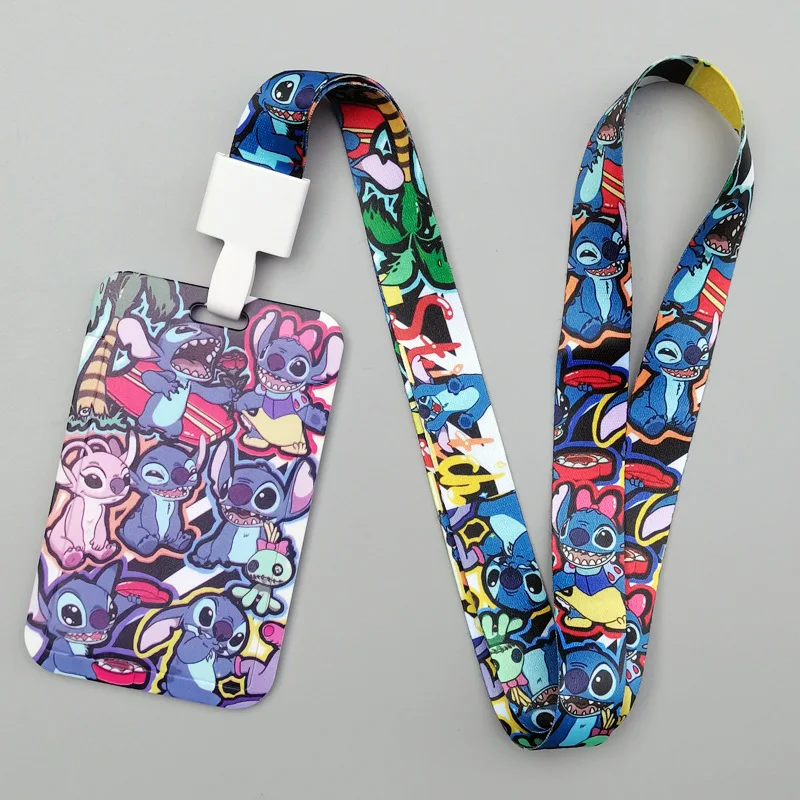 جديد ديزني غرزة حامل بطاقة لطيف الكرتون حافلة غطاء بطاقة معلقة الرقبة حبل طالب وجبة بطاقة الحرم الجامعي بطاقة فتاة هدية #6