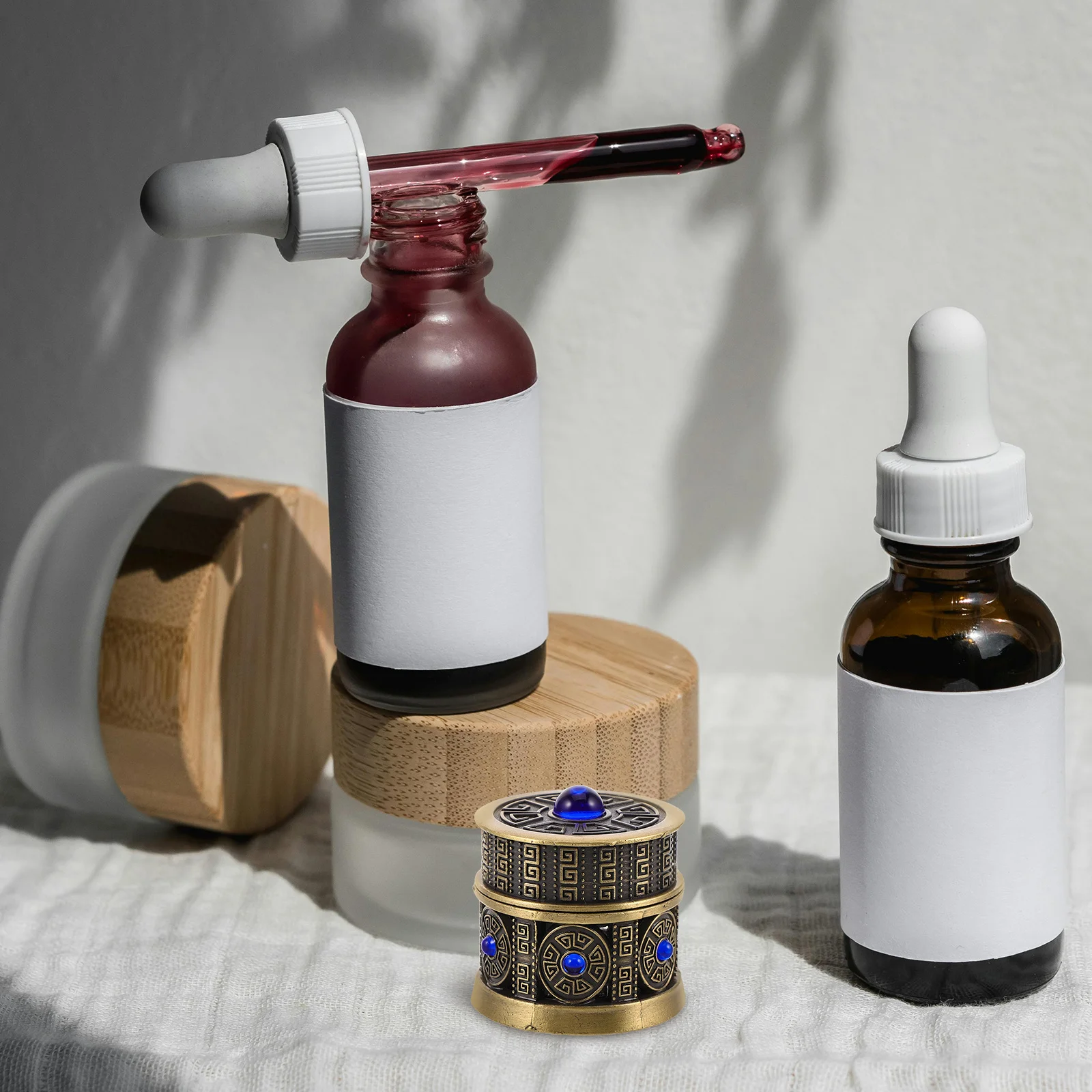 

Refillable Metal Glass Cream Jar Middle Eastern Style Portable Lotion Container Leak- Storage Container