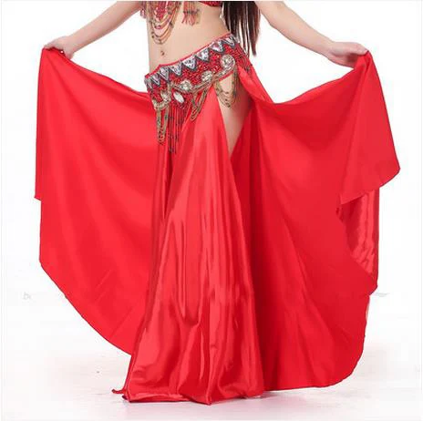 New Belly dance costumes sexy senior satin split belly dance big skirt for women belly dancing skirts