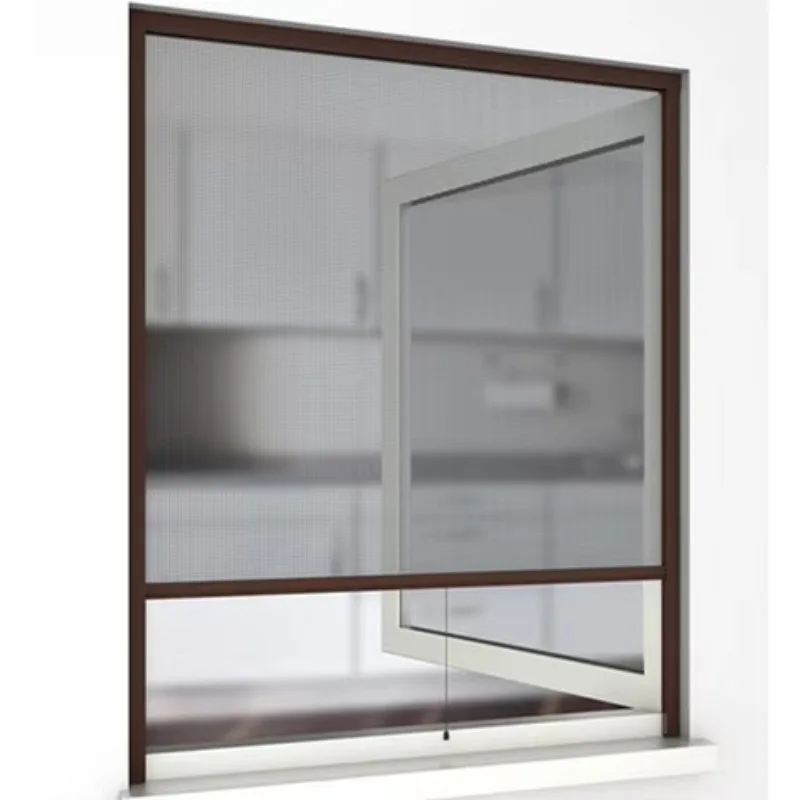 Customization Wholesale Fiberglass Window Screen Roll up Vertical Sliding Window Retractable Insect Window Screen