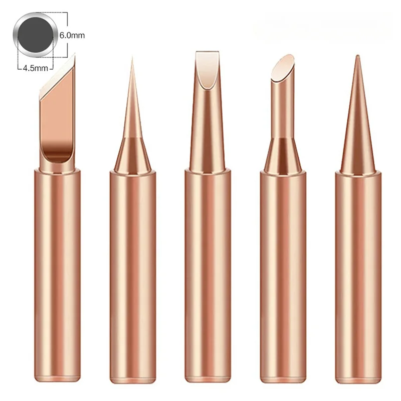 

TFORU-900 Pure Copper Soldering Iron Tip Non-Magnetic Welding Soldering Heads Replacement Soldering Heads Tool Accessories