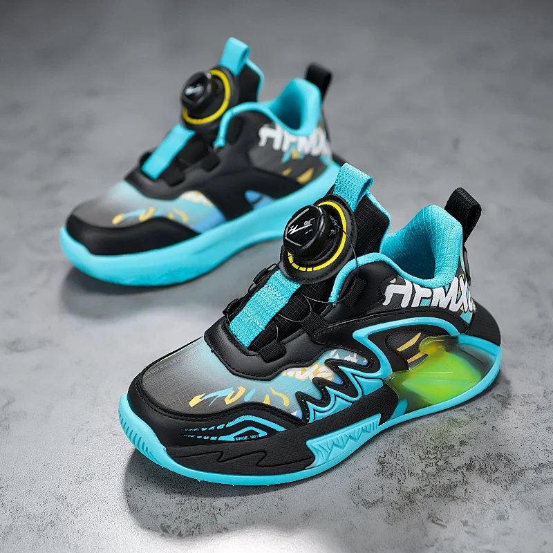 

Professional training and practical boys' basketball shoes 2025 autumn Edition Leather waterproof children's sports shoes