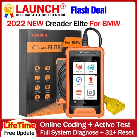 LAUNCH X431 Creader Elite диагностические инструменты полная система профессиональная для BMW онлайн-кодирования 31+ функция сброса сканер OBD2