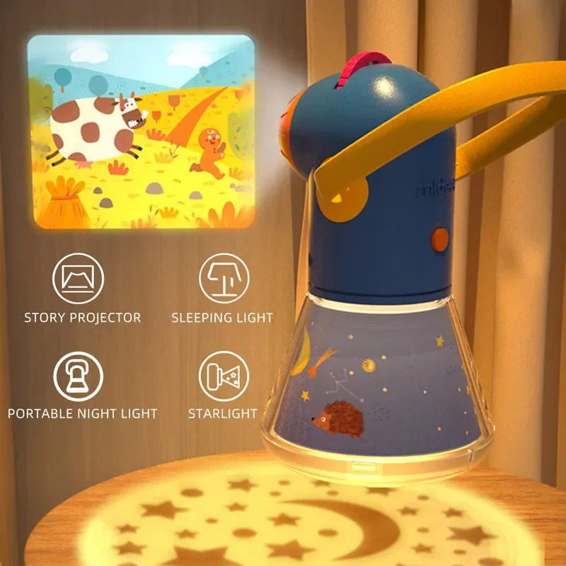 ストーリープロジェクター-ナイトライト付き懐中電灯おもちゃ-子供用-睡眠ストーリーマシン-発光おもちゃ-早期学習教育ギフト