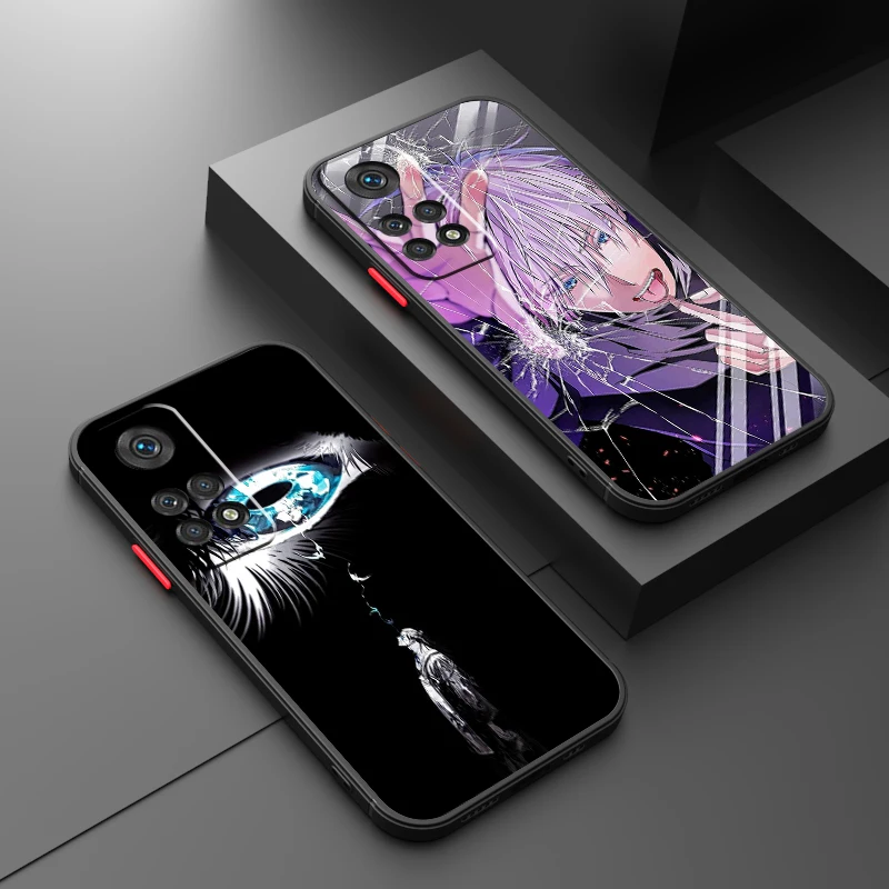 Anime Comics Jujutsu Kaisen Art Frosted Translucent For Redmi Note 13 12 12S 12T 11 11T 11E 10 10S 9 Pro Plus 5G Back