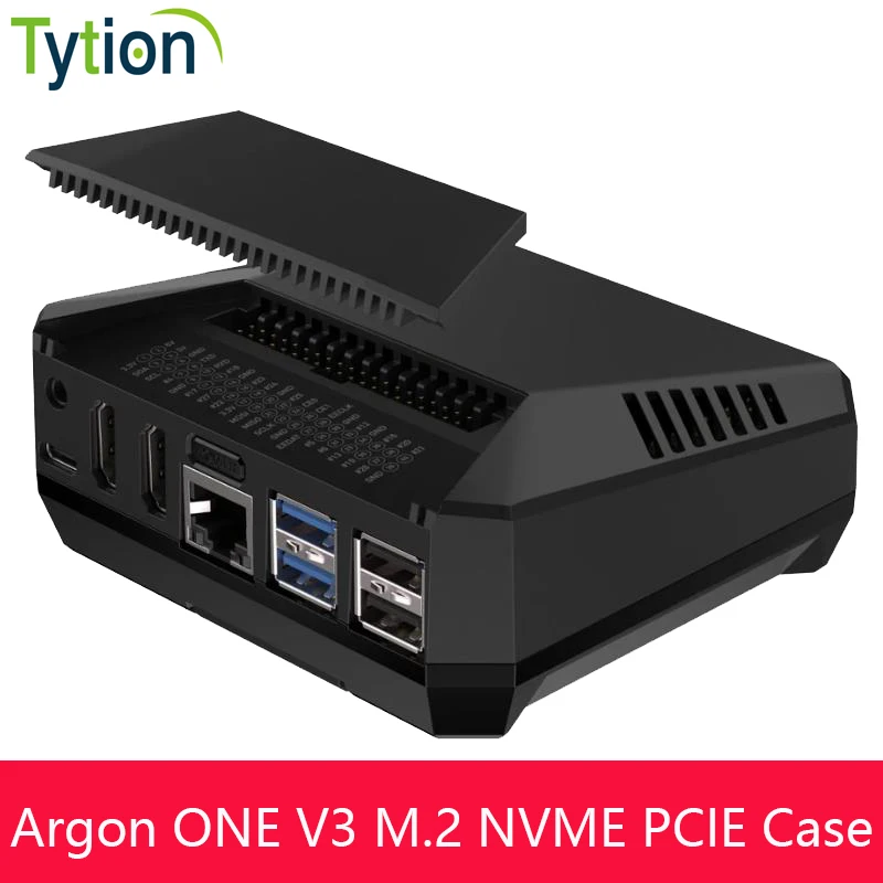 

Raspberry Pi 5 Argon ONE V3 M.2 NVME Case Aluminum Alloy Housing with Built-in Fan PCIE SSD Expansion Board ﻿