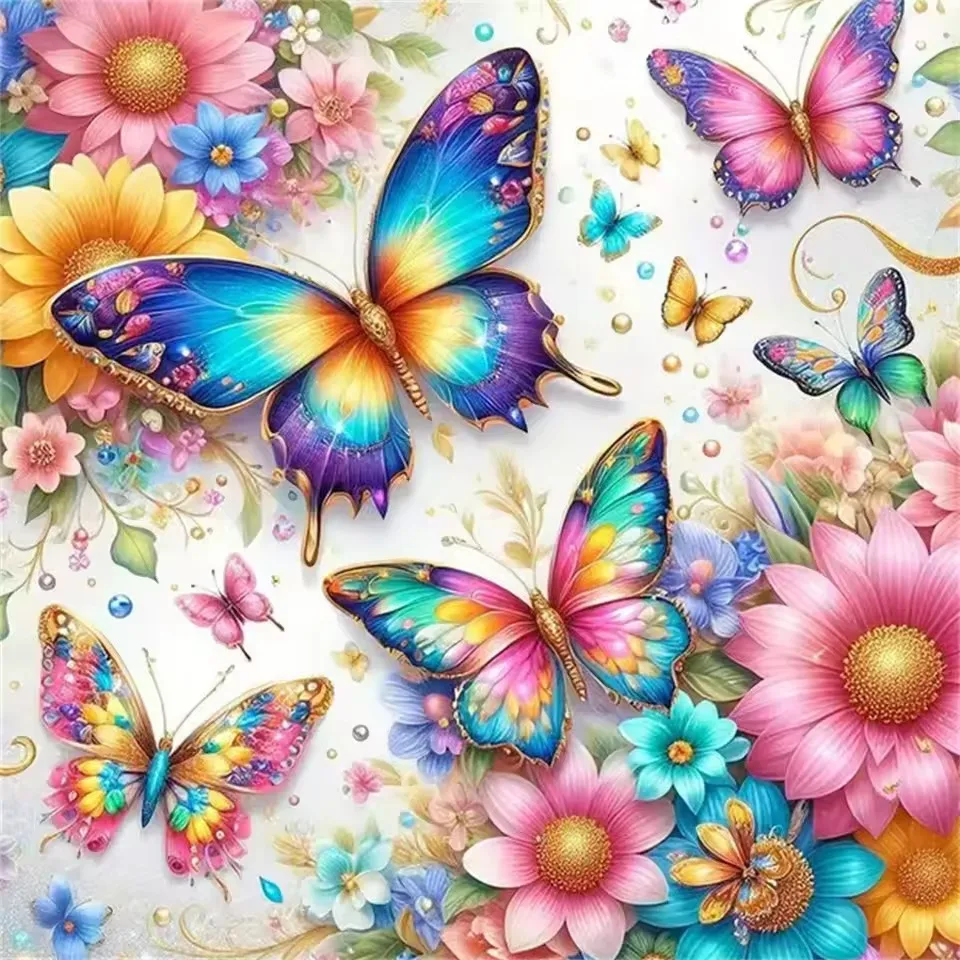 

CHENISTORY 5D Diamond Art Painting Kits Colorful Butterfly Diamond Mosaic Embroidery Home Picture Of Rhinestones Home Decor