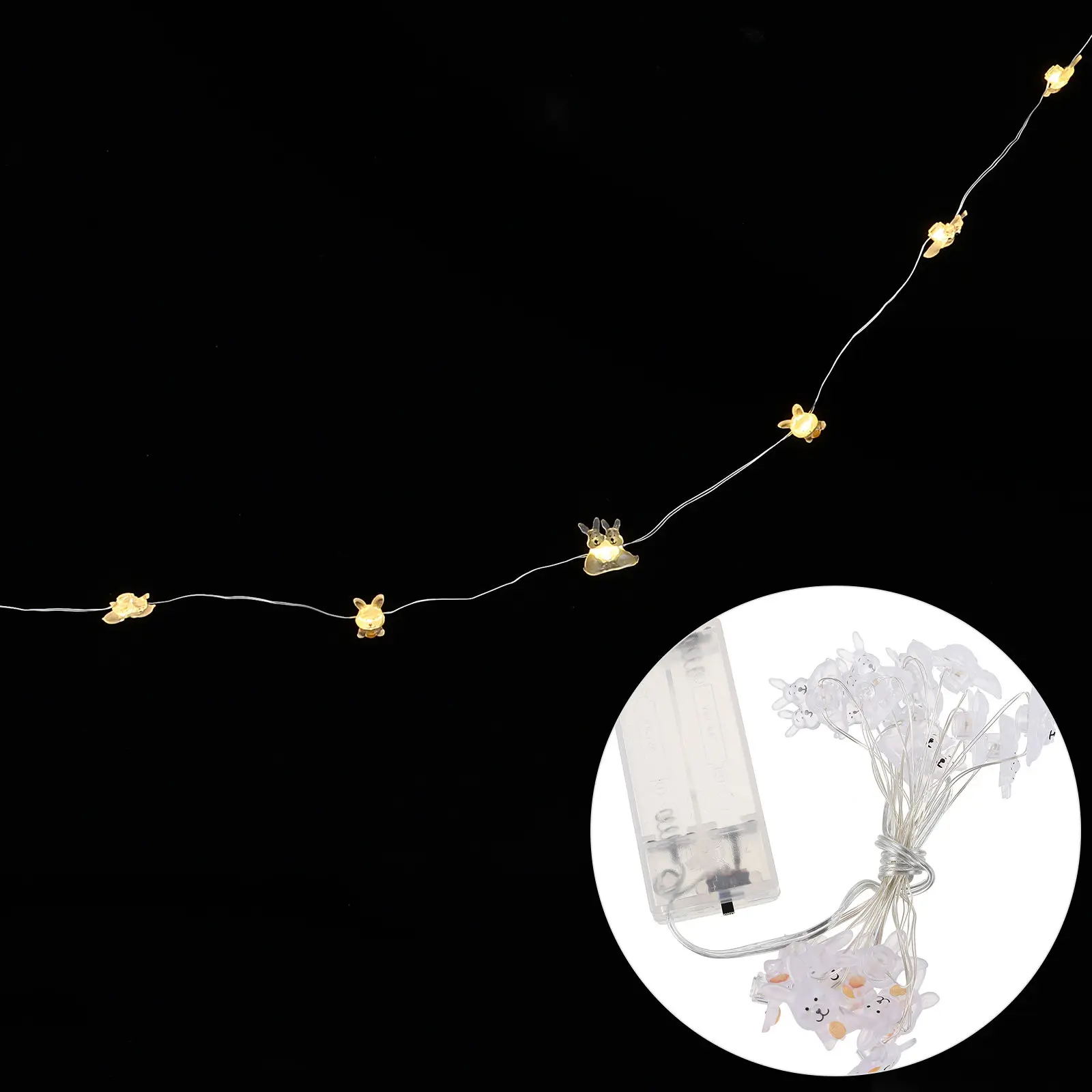 

1Set Rabbit Decoration Light 20 LED String Lights for Easter Celebration Party Hanging Event Decorations String Lights