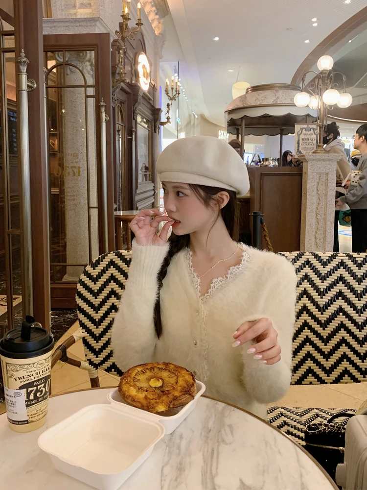 

Женский зимний свитер Thiened, повседневный, для ношения под одеждой, облегающий, белый, мягкий, из нейлонового волокна, с V-образным вырезом и пуговицами