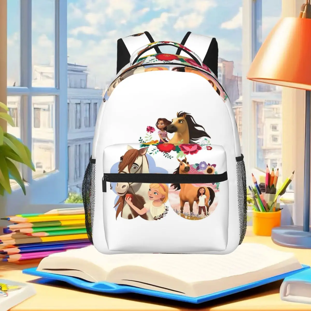 Spirit Riding Free Animation Series Backpack Student Boys Girls BookBag Children School Bag Computer Shoulder Bags for Men Women