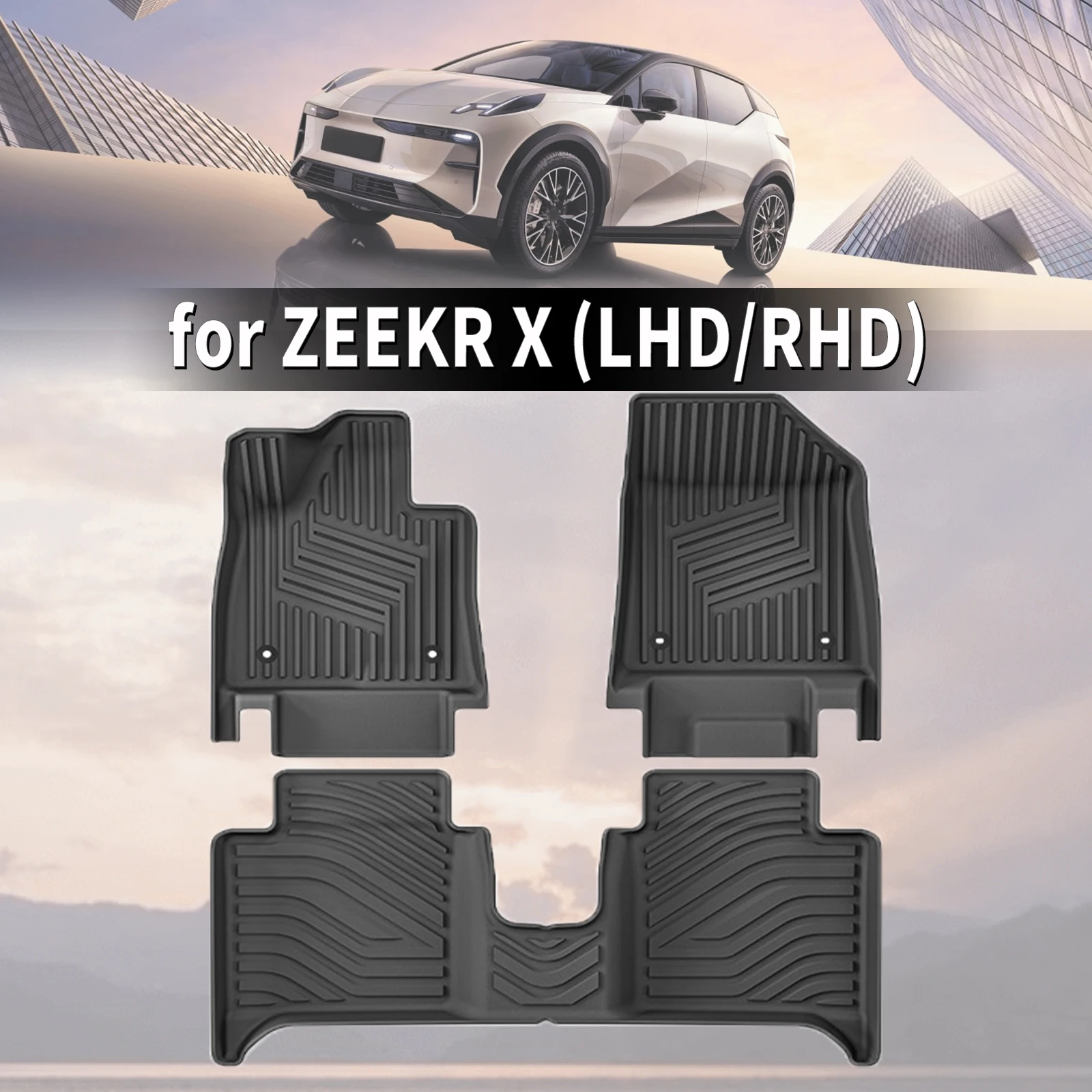 

for ZEEKR X 2024 2025 High Elasticity TPE Car Floor Mats & Trunk Pad, Wear Resistant Easy Clean Auto Accessories