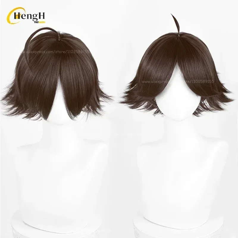 عالية الجودة الاصطناعية أنيمي رينتارو سونا قصيرة 30 سنتيمتر البني تأثيري مقاومة للحرارة الشعر هالوين شعر مستعار للحفلات + غطاء شعر مستعار
