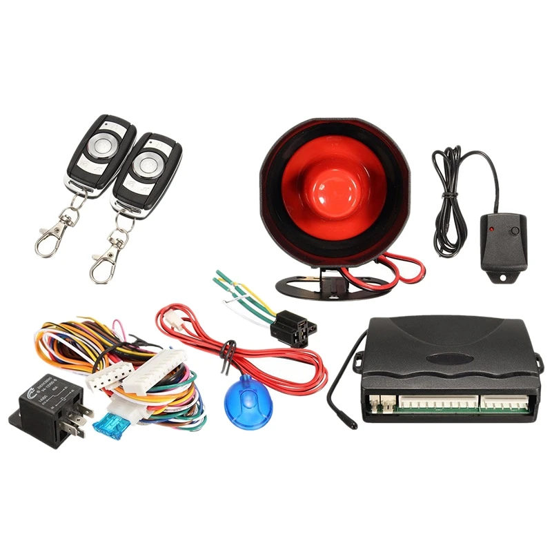 

Universal 1-Way Car Alarm Vehicle System Protection Security System Keyless Entry Siren + 2 Remote Control Burglar