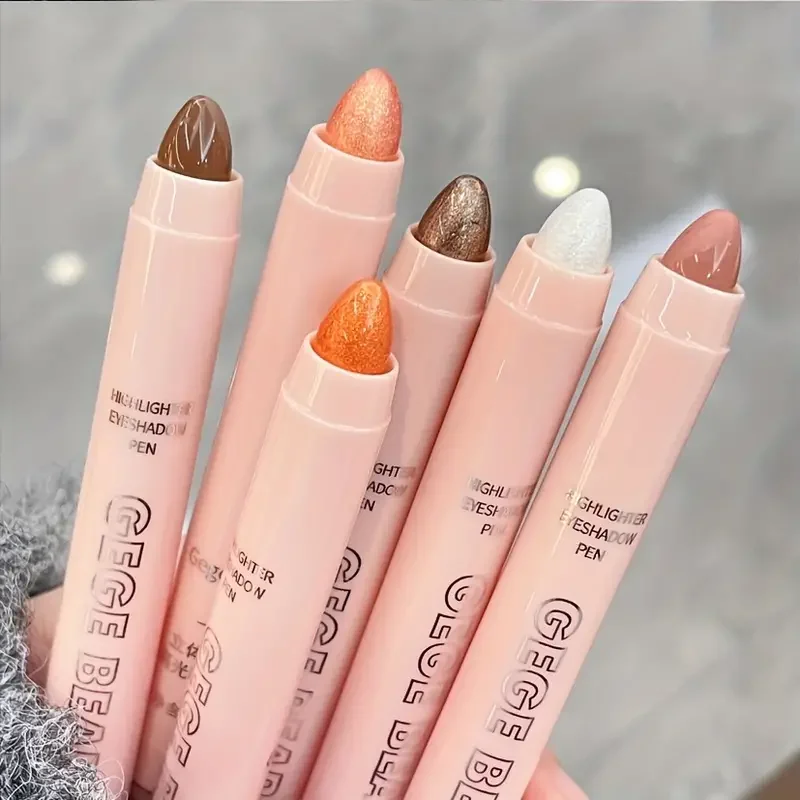 Three-dimensional High-gloss Eyeshadow Pen, Pearlescent Matte Brightening, Slimming Slender Double-ended Eyeshadow Stick