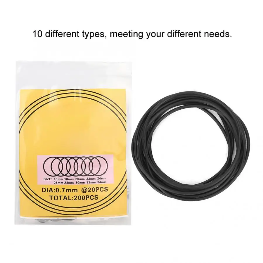 

0.5/0.6mm O-Ring Waterproof Rubber 16mm-34mm Watch Back Cover Gaskets Repairing Replacement Tool for Watchmaker