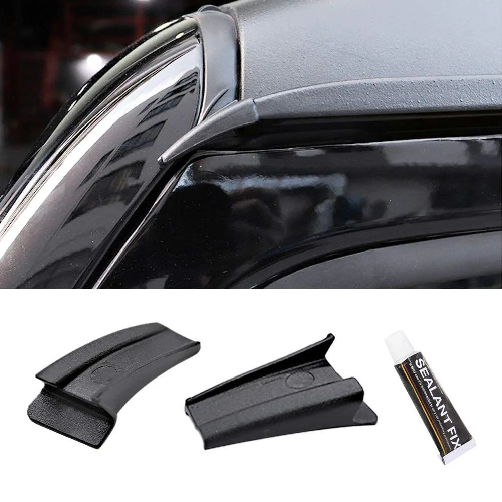 1 Pair Water Rain Gutter Extension Diverters Rainwater Guard ABS Fit For Jeep Wrangler JL JLU 2018-2023 Gladiator JT 2020-2023