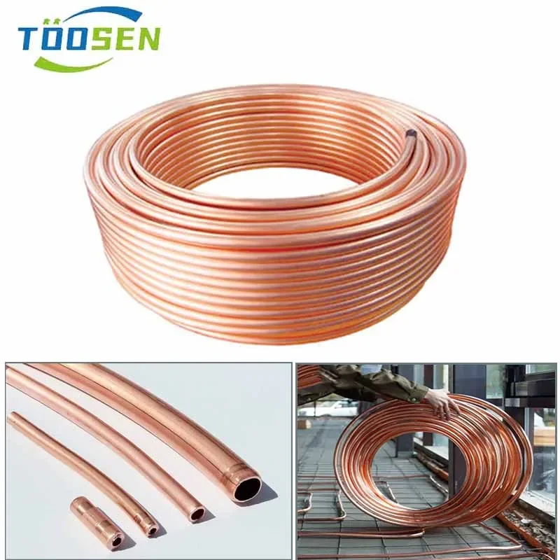 T2 99.9%Pure Copper Tube Soft Copper Tube Air Conditioning Copper Pipe Robust And Corrosion Resistant OD 2mm 3mm 4mm 5mm~19mm