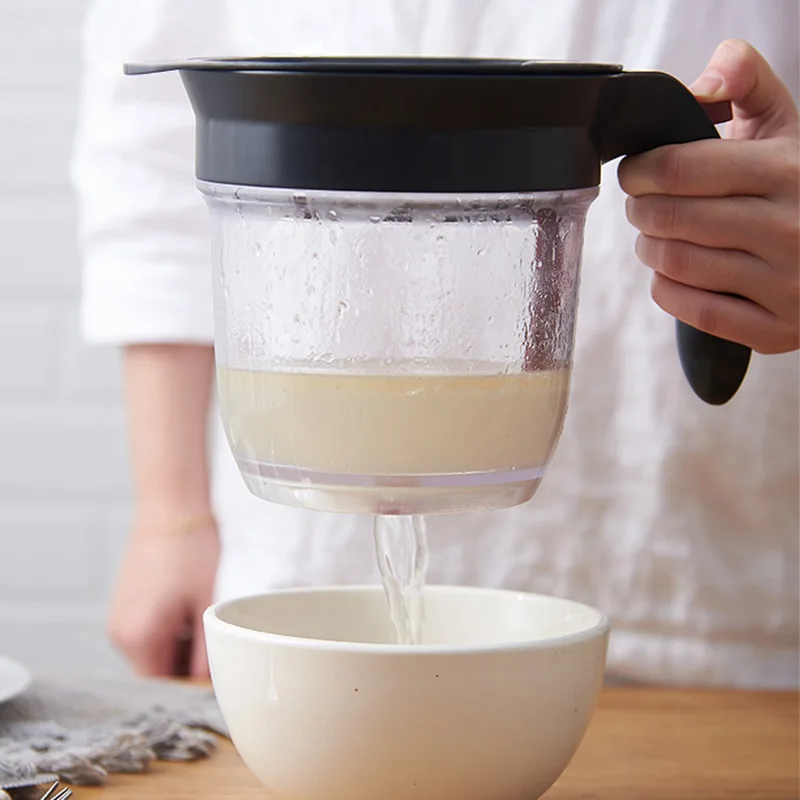 Large Capacity Kitchen Soup Grease Separator Healthy Soup Oil Skimmer Residue Filter Cooking Oil Strainer