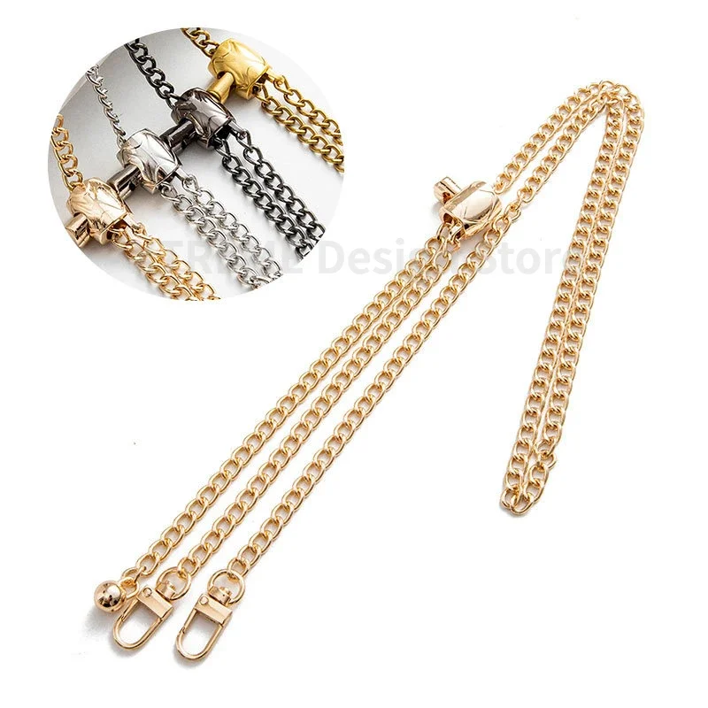 120cm Bags Chains Gold Belt Hardware Handbag Accessory Metal Alloy Bag Chain Strap for Women Bag Belt Straps Bag Accessories