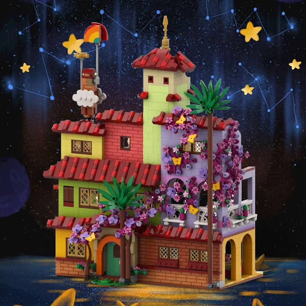 Klocki Gobricks MOC Większy Dom Madrigal Model Ulicy z Widokiem na Ulicę Architektura Wróżek Klocki DIY Zabawka do Składania Prezent dla Dzieci