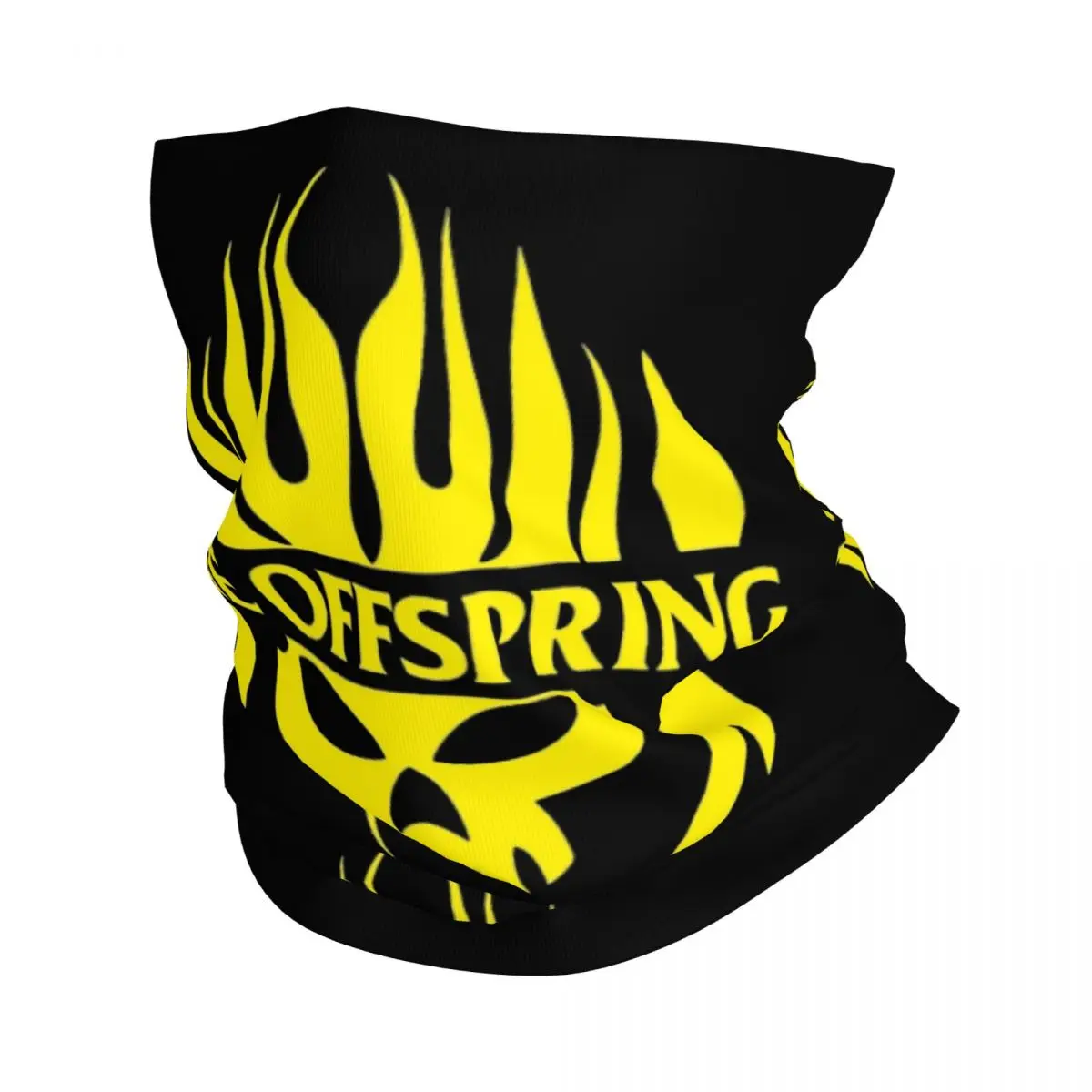 The Offspring Flaming Skull On Circle And Some Word Bandana Neck Gaiter Wrap Scarf Multi-use Headband Riding Unisex All Season