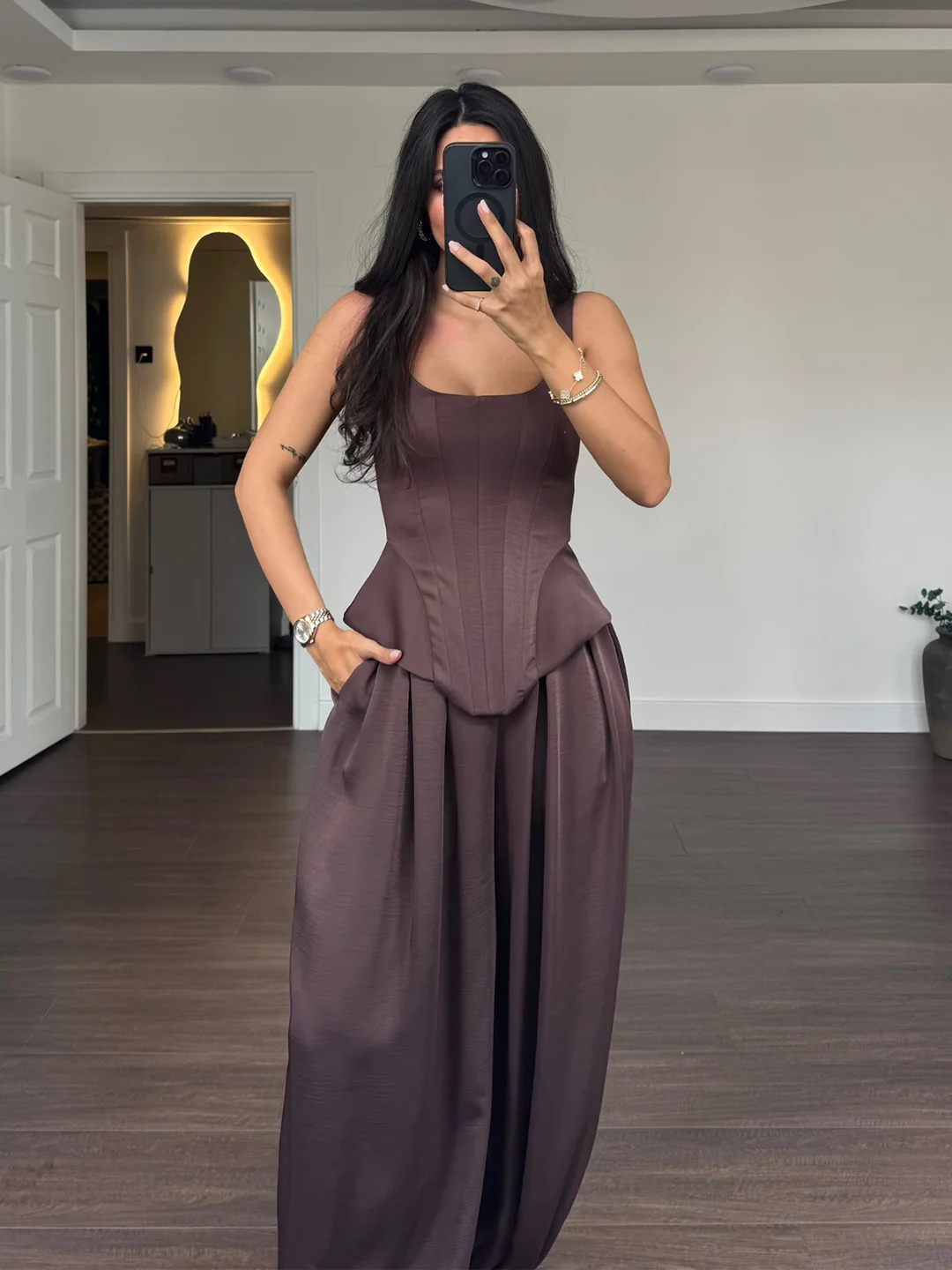 Женский атласный комплект Laru – обзор и цена Suspender Tank Top
