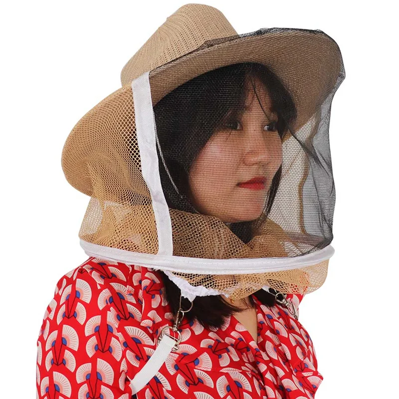 Beekeeper Anti Bee Hat, High Qulity Beekeeping Two-Layer Head Top Hat, Protective Supplies Mask Head Protective Cap 1 Top