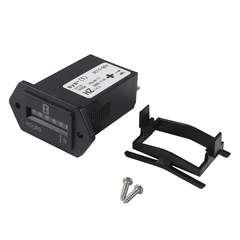 

DC 10-80V Mechanical Hour Meter Hour Counter Professional Engine Hourmeter for Diesel Engine Generator Boat Motorcross Truck