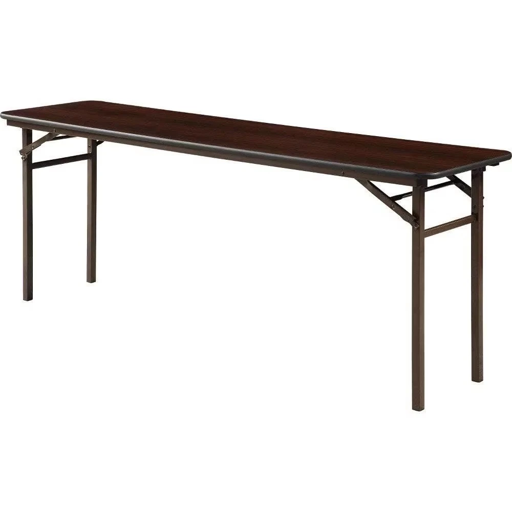 

Folding table, 18" deep x 72" wide x 29" high, mahogany folding banquet table, suitable for, catering, presentations