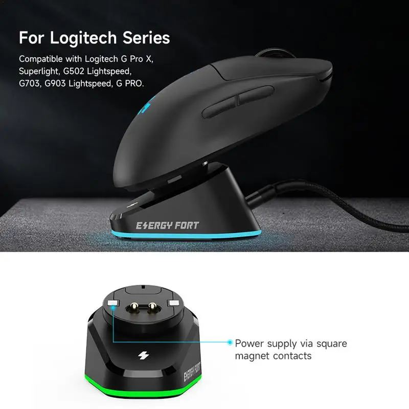 Mouse Charging Dock Upgraded Charging Dock For Mouse Multi-Function Super Fast Charger With Non-Slip Design At The Bottom