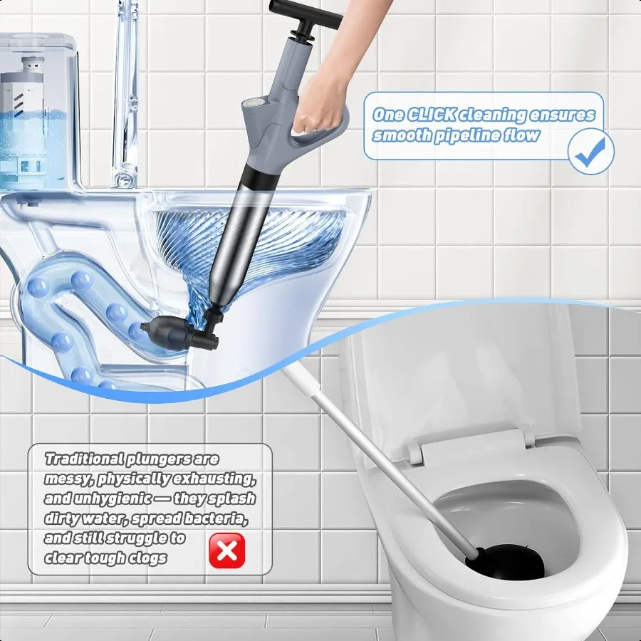 مكبس المرحاض عالي الجودة مكبس المرحاض اوجير استنزاف الهواء الناسف مع المكبس الثقيل في الوقت الحقيقي للحمام والسباكة