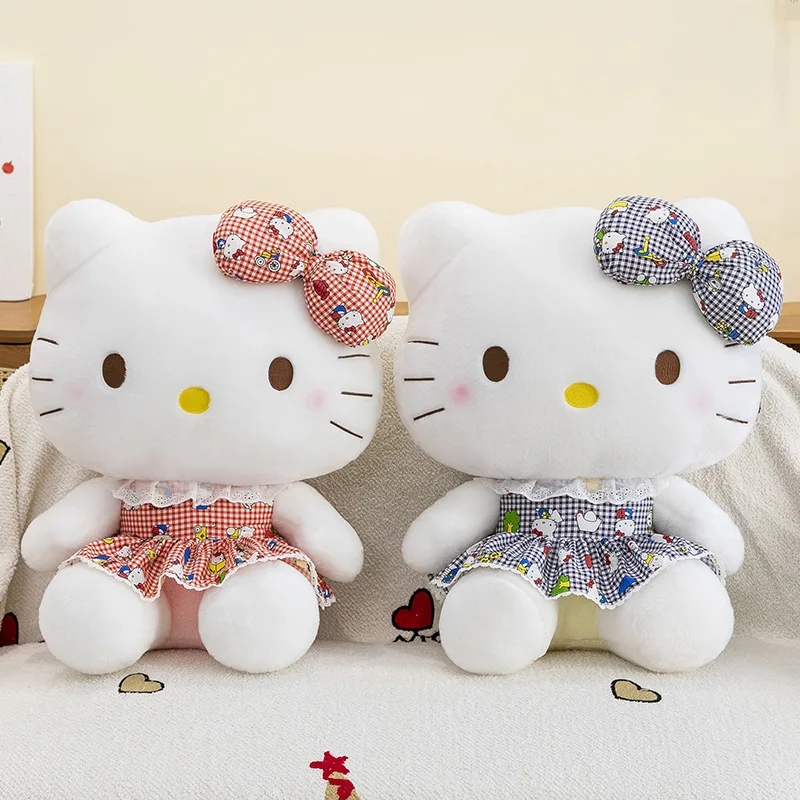

Kawaii Hello Kitty плюшевая игрушка 15-дюймовая милая заполненная кукла большого размера с бантом детский подарок на день рождения KT мягкая подушка с животными для девочек