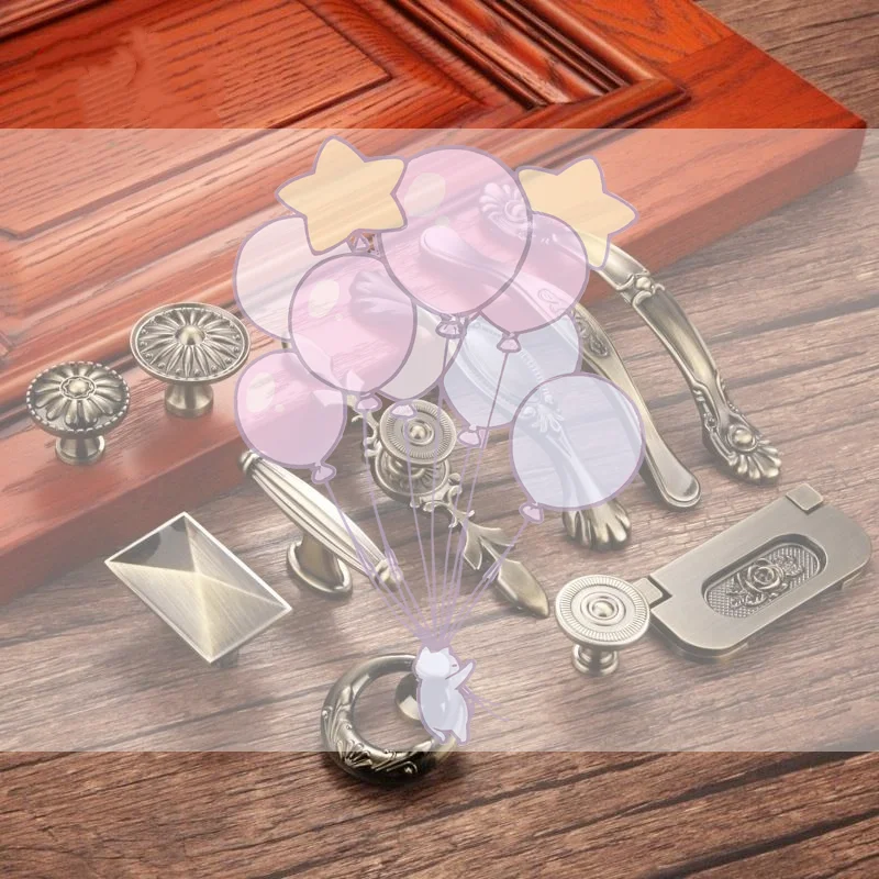 

Bronze Series Cabinet Handles Zinc Alloy Antique Cabinet Pulls Drawer Knobs Wardrobe Door Handle Furniture Handle