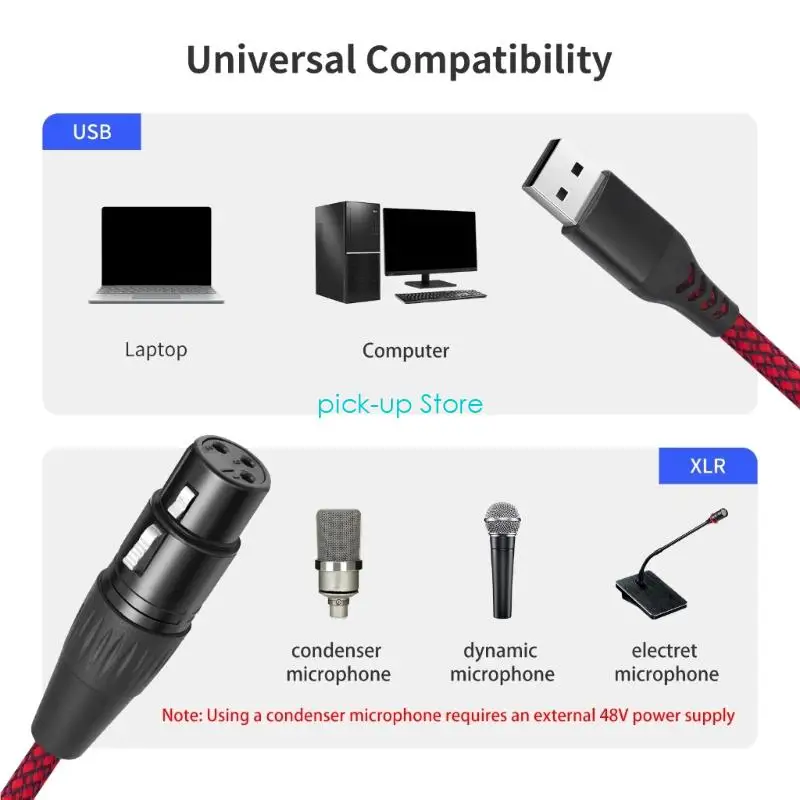 Q5WA 20Hz-20kHz Cable conversión USB 3pin Cable Cable Connectores Línea