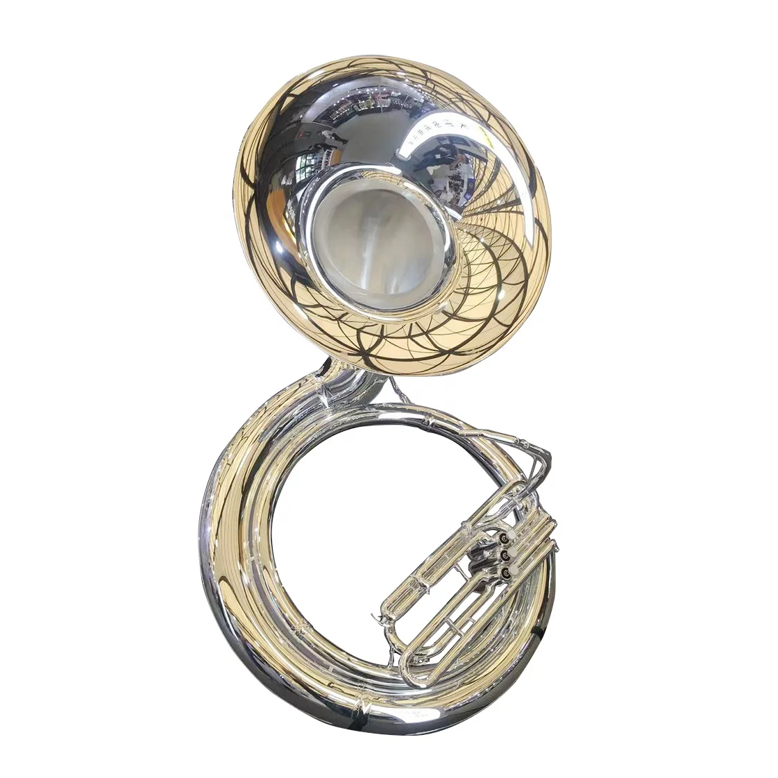 OEM Factory Price High Quality Brass Sousaphone JYSS8000 Trumpet Marching Instruments Master Level Gold Lacquer Tone BB